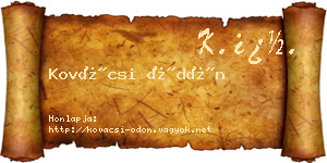 Kovácsi Ödön névjegykártya